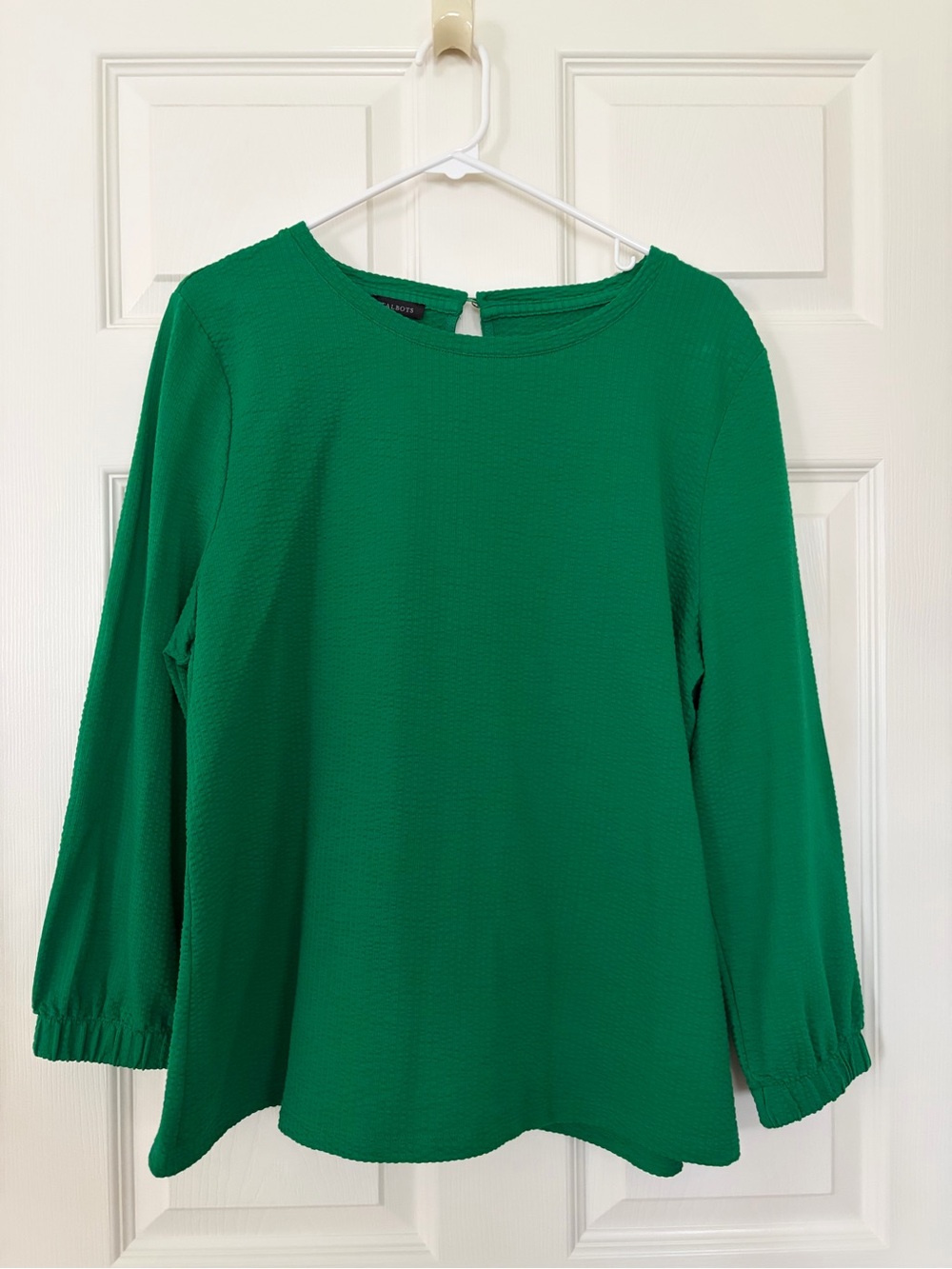 Talbots Green Textured Blouse